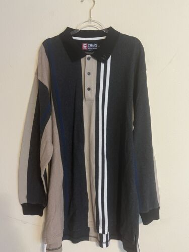 Chaps Ralph Lauren beige and gray color block long sleeve shirt size XL - Picture 1 of 5