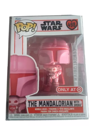 Funko Pop The Mandalorian w/ Grogu 498 Valentine's Target Exclusive w/ protector