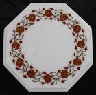 Marble Coffee Table Top / Carnelian Inlay Side Table / Handmade Corner