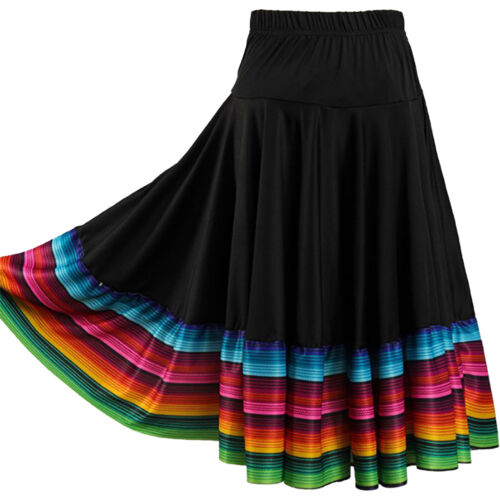 Women's Folklorico Dance Skirts Folkloric Mexican Flamenco Full Circle Skirt - Picture 11 of 85