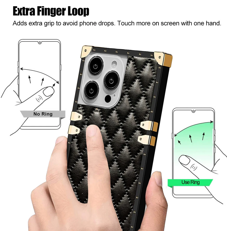 Shockproof Lambskin Leather Phone Cover Protector Case For Huawei/Samsung/iPhone - Image 4 of 4