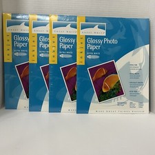 Lot 4 Great White Glossy Photo Paper 93 Ultra White Glossy 12 Sheets 8.5 x 11  