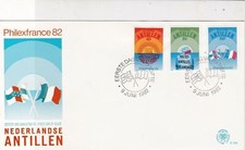 Netherlands Antillen 1982 PhilexFrance  Slogan Cancel FDC Stamps Cover Ref 25206