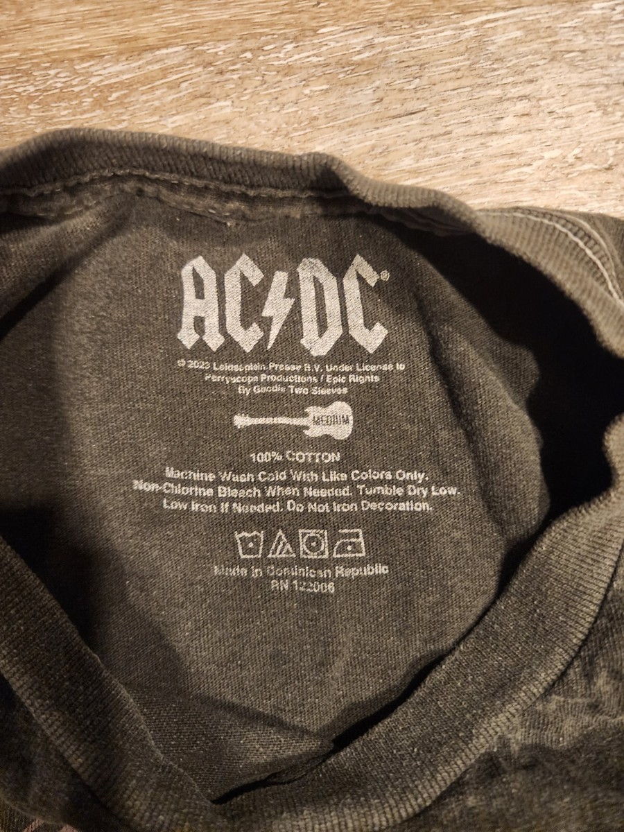 Générique AC/DC T Shirt Highway to Hell World Tour 1979 1980 Officiel Homme Nouveau Noir Size S