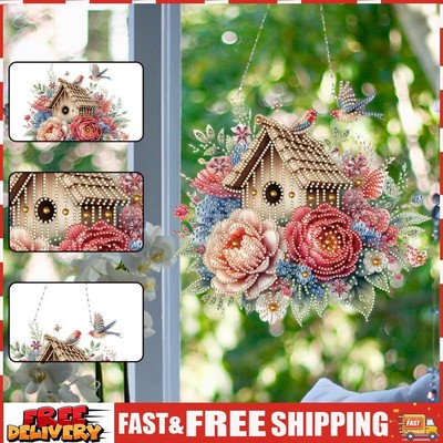 Acrylic Special Shape Owl 5D DIY Diamond Painting Dots Pendant for Wall Window S