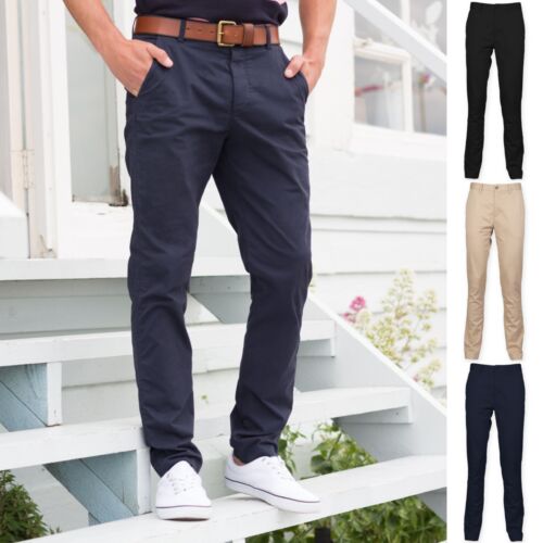 Mens Chinos Chino Jeans Pants Trousers Straight Leg Regular Fit Stretch Cotton - Picture 1 of 6