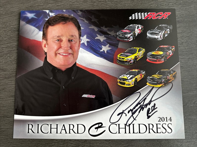 Richard Childress signed 8x10 photo 2014 Nascar Hero Card