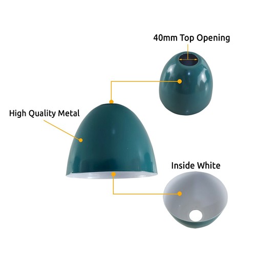 Kitchen Vintage Ceiling Lampshade Easy Fit Gloss Metal Cup Pendant Light Shades - Picture 35 of 38