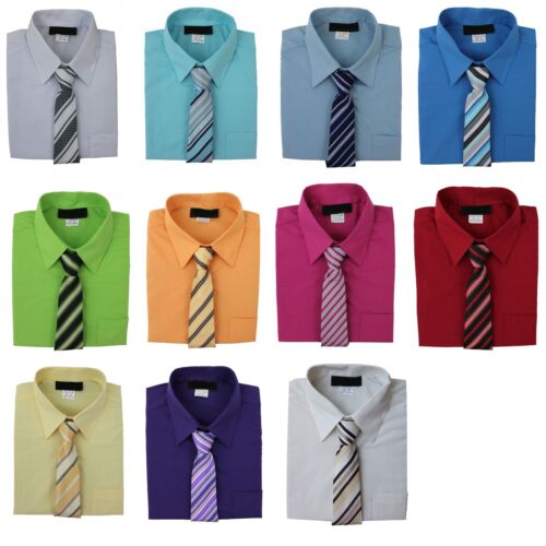Boy's Short Sleeve Dress Shirt with Tie Set Sizes 2T to 14 | eBay