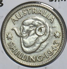 Australia 1943 Shilling Merino ram 198938 combine shipping