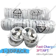 Bulk Lot For Apple iPhone 14 13 12 11 Pro Max 8 USB Charging Cable Charger Cord