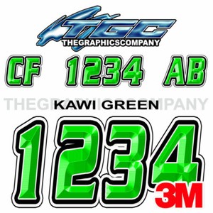 kawi green custom boat registration numbers decals vinyl