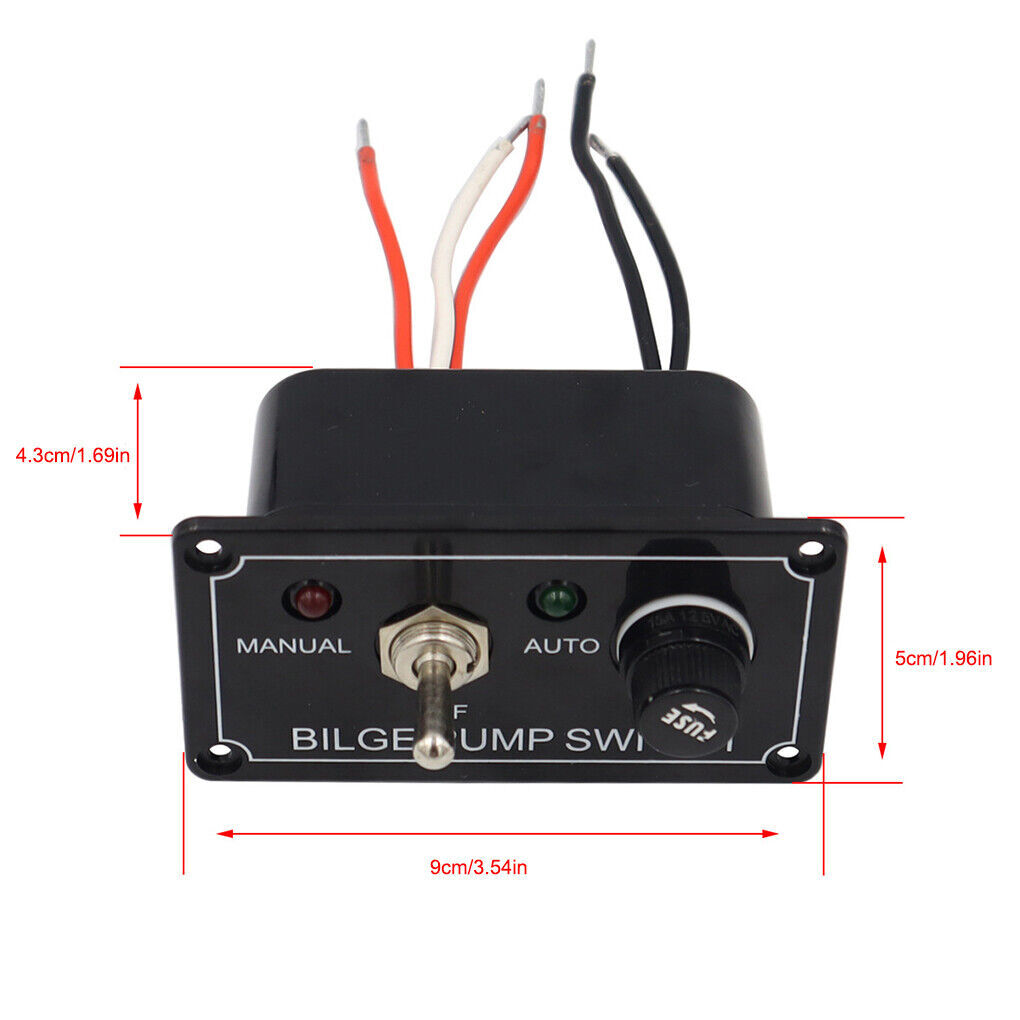 Bilge Pump Switch Panel LED Light 12 Volt Marine Bilge Control for