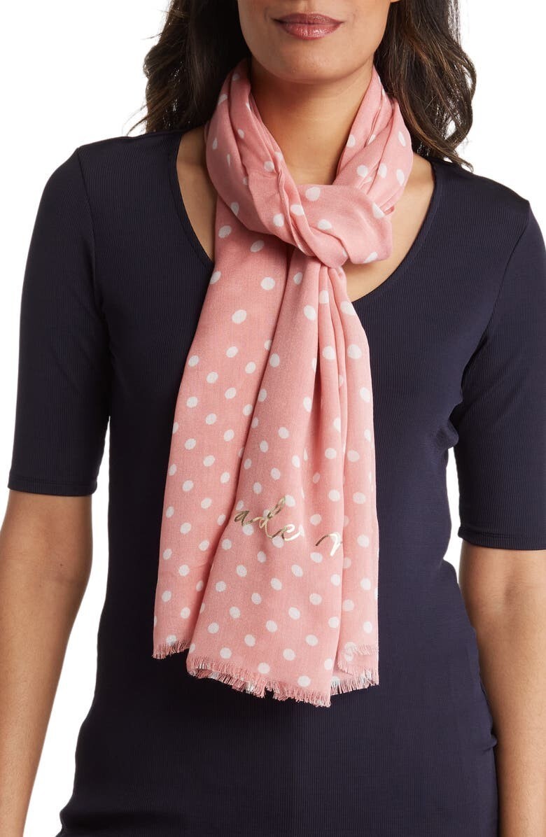 Kate Spade Pink Butterfly Print Silk Scarf NEW Kate Spade Butterfly Oblong 80 main image 4