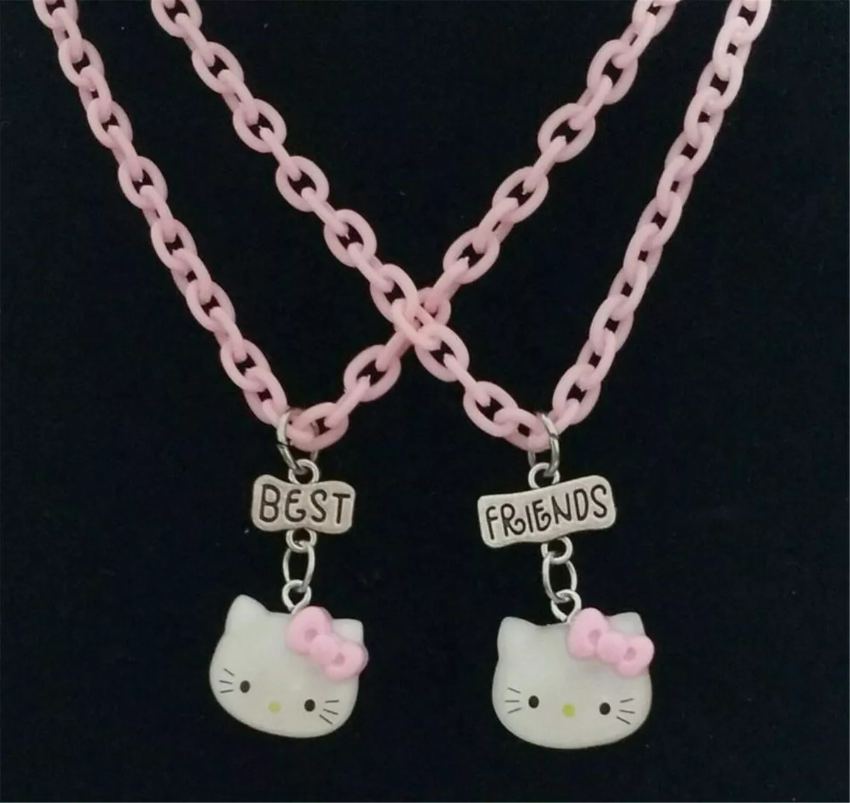 Girl Kids Children Pink Hello Kitty Best Friends Necklace Friendship Gift her