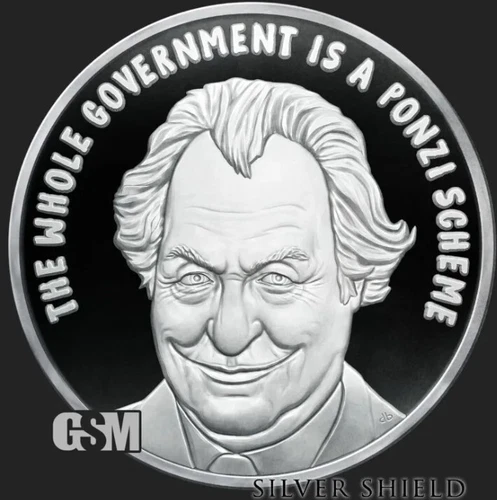 2023 1OZ BERNIE MADE OFF  Proof Silver Shield - Mini-Mintage Round