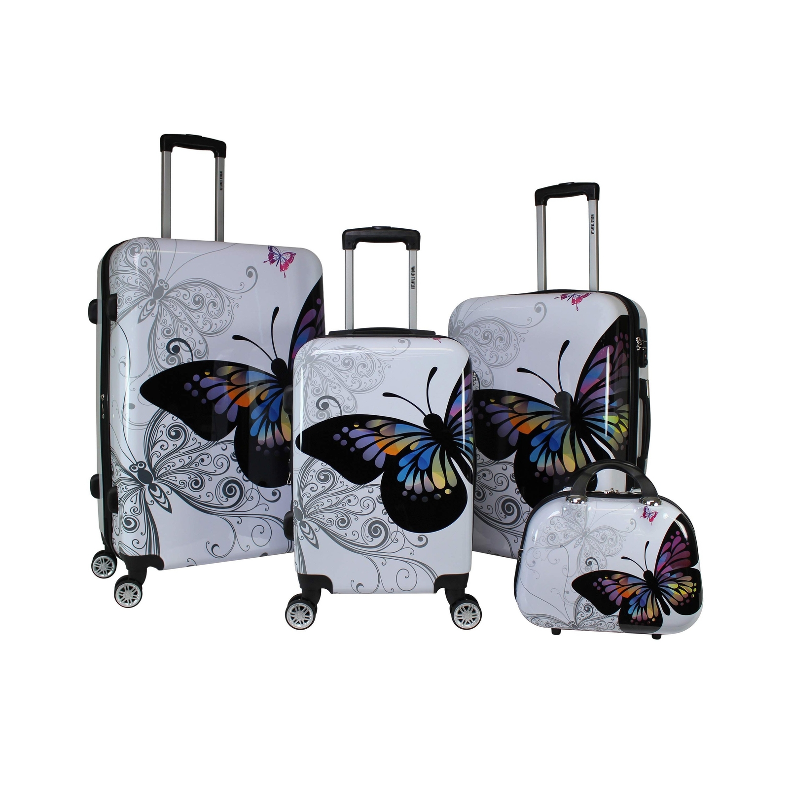 World Traveler Butterfly Luggage, 4-Piece Set