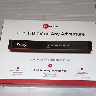 DISH NETWORK WALLY Satellite Receiver & Remote for RV Camping Outdoor Tailgating