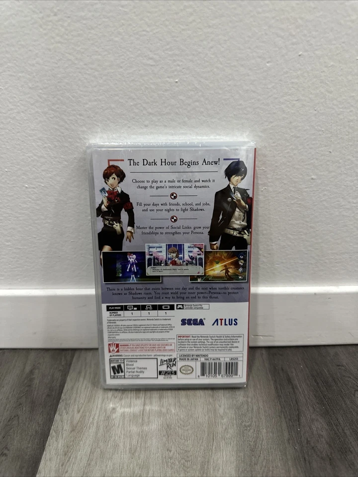 BRAND NEW PERSONA 3 PORTABLE LIMITED RUN GAMES #213 SWITCH U.S. ESRB VERSION - Image 2 of 4