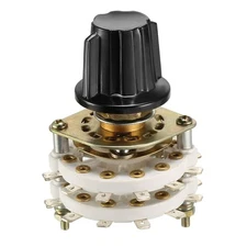 2P6T 2 Pole 6 Position 2 Deck Band Channel Rotary Switch Selector Knobs