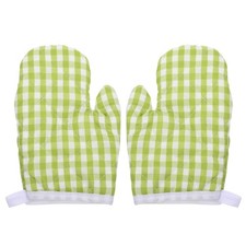 2Pcs Oven Mitts for Play Kitchen, Anti- Scald Gloves Microwave Green