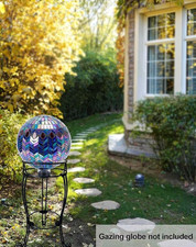 19.5 Inch Tall Metal Gazing Ball Stand for 10 or 12 Inch Balls,Garden Gazing ...