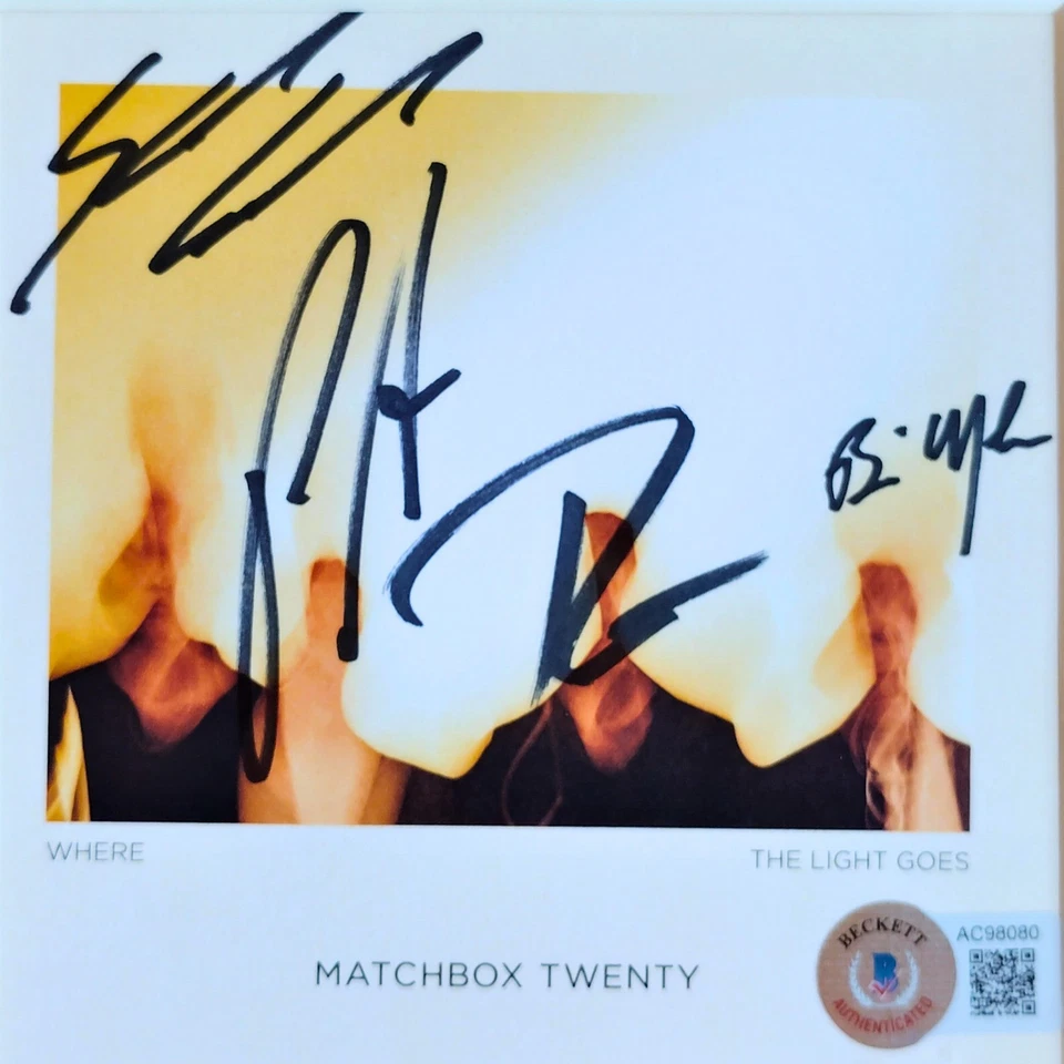 Matchbox Twenty Signed Where The Light Goes CD Beckett BAS COA Autograph Framed Foto 3 de 4