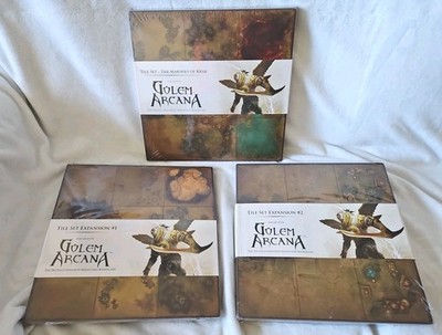 GOLEM ARCANA TILE SET EXPANSION #1, 2, Marshes of Kesh lot of all 3 Sealed NEW