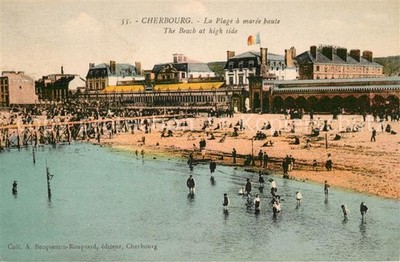 Cherbourg La Plage a maree haute