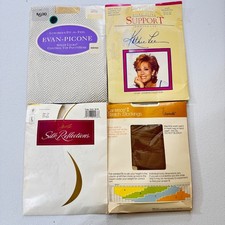VTG 4 Evan Picone Sheer Lycra Control Top Pantyhose mostly Sz M Discontinued