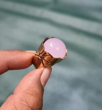 Beautiful Rose Quartz Ring Wire Wrapped Jewelry Adjustable Ring For Gift