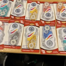 INYAN CORRECTION TAPE, OPEN BOX WITH 21 CARTRIDGES AND 1 REFILL EACH, BRAND NEW