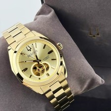 Bulova Surveyor 97A182 Gold Tone Dial Stainless Steel Men's Automatic Watch 39MM