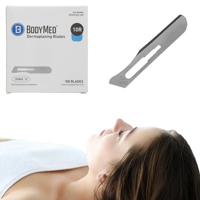 BodyMed Dermaplaning Blades #10R in Carbon Steel, 100 PCS - Sterile