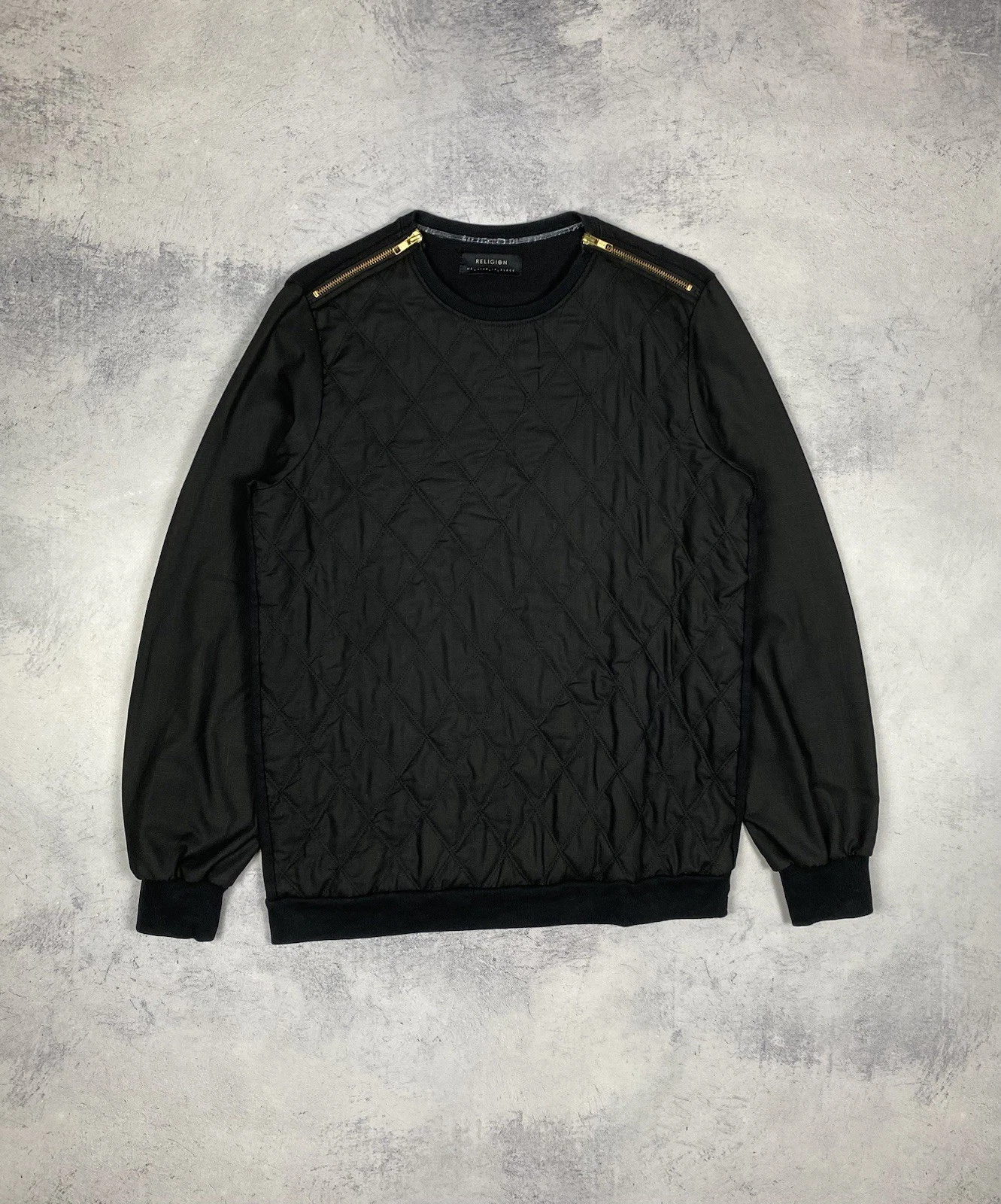 Religion We Live In Black Distressed Sweater Sweatshirt Mens Size S Streetwear