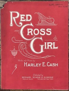 rare RED CROSS GIRL sheet music WORLD WAR I Rochester New York 1918