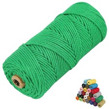 Macrame Cotton Cord 4 Ply Twisted Yarn Natural 3mm x 109 Yards Forest Green