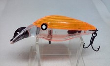 Vtg Rebel BLACKSTAR Orange/Clear 2 1/2" Rattlin Crankbait 1/2z fishing Lure 1986