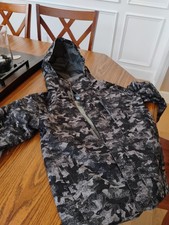 Columbia Jacket Boys 10/12 Gray Camo Interchange Hooded Insulated Ski Snow Youth
