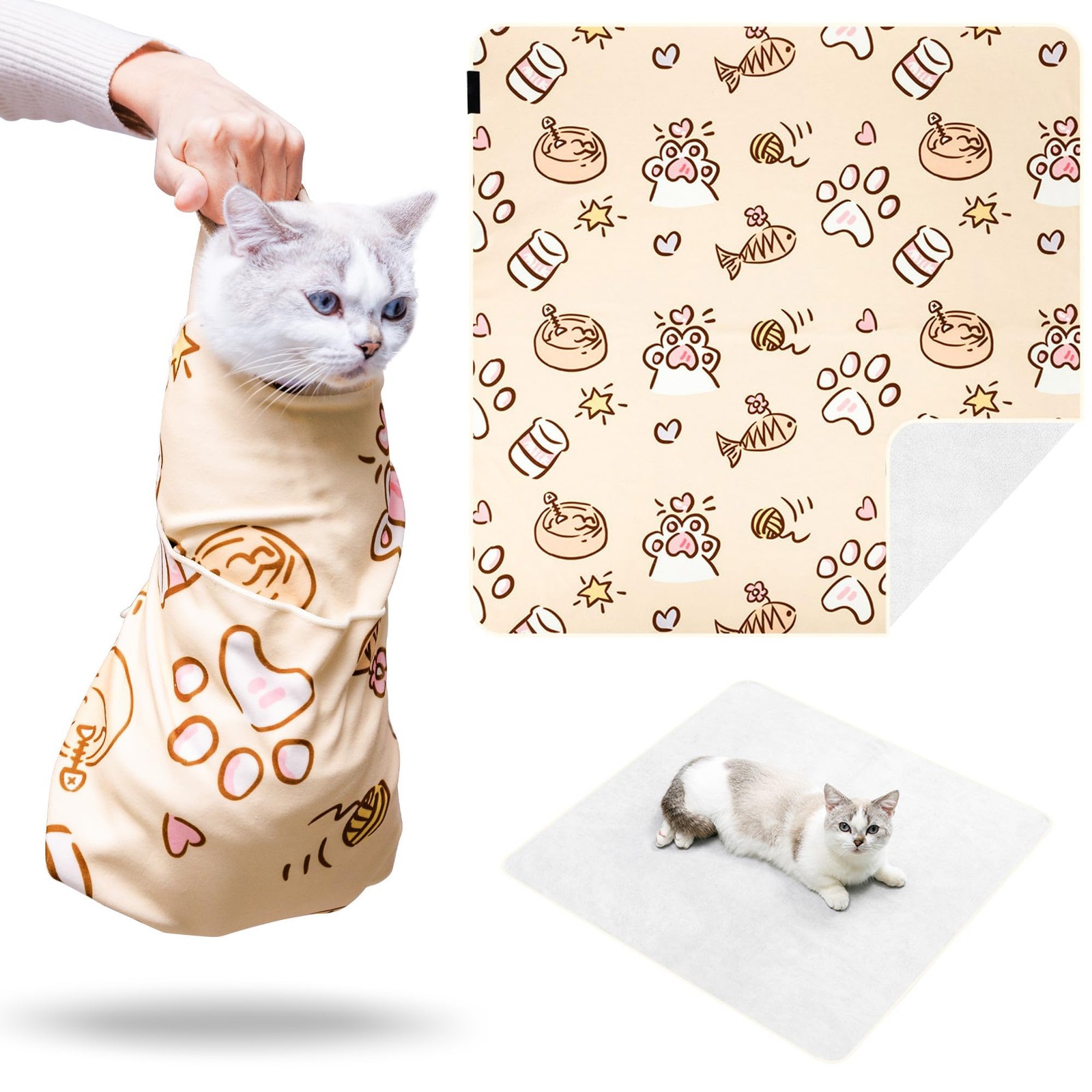 Couverture de toilettage pour chat 90 cm grand tapis brossage anti-glisse accessoires animaux