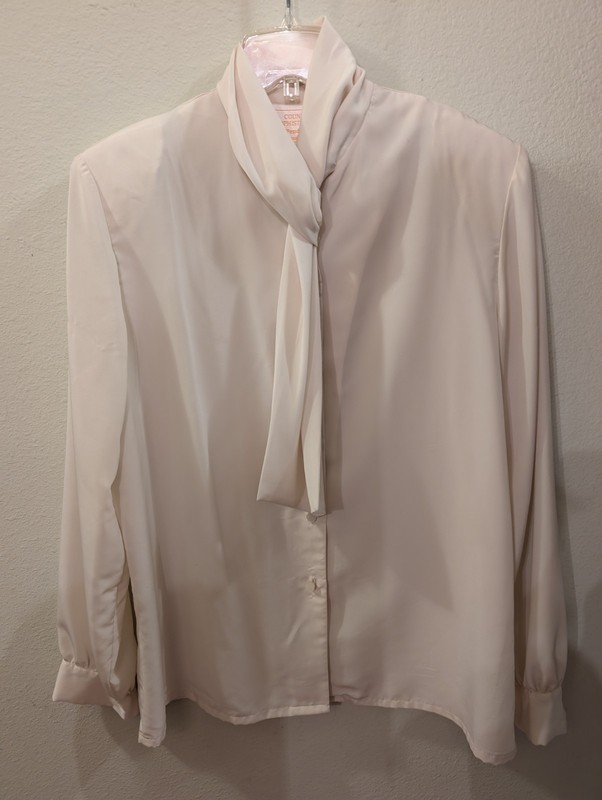 Pendleton Ladies Blouse, Vintage 10, 44" Chest,  Front Neck Tie, Polyester