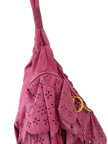 Dior Vintage Rare Hot Pink / Fuchsia Gypsy Ruffle Hobo Shoulder Bag - Picture 6 of 15