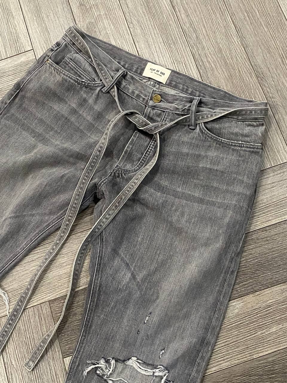 FEAR OF GOD 6th collection Gray ripped distressed Straight jeans Denim 36 Used thumbnail 6