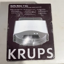 Krups Four Waffle Maker Model 654 Stainless Steel and Black New In Box