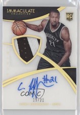 2014 Panini Immaculate Rookie Jersey Number 15/21 Cory Jefferson Patch Auto n8q