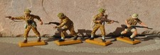 4 Vintage Britains Deetail British WWII Infantry  8th Army 54mm