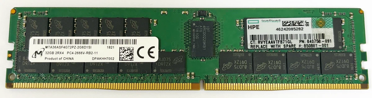 PC4-21300 (DDR4-2666) Bus Speed ECC Network Server Memory (RAM