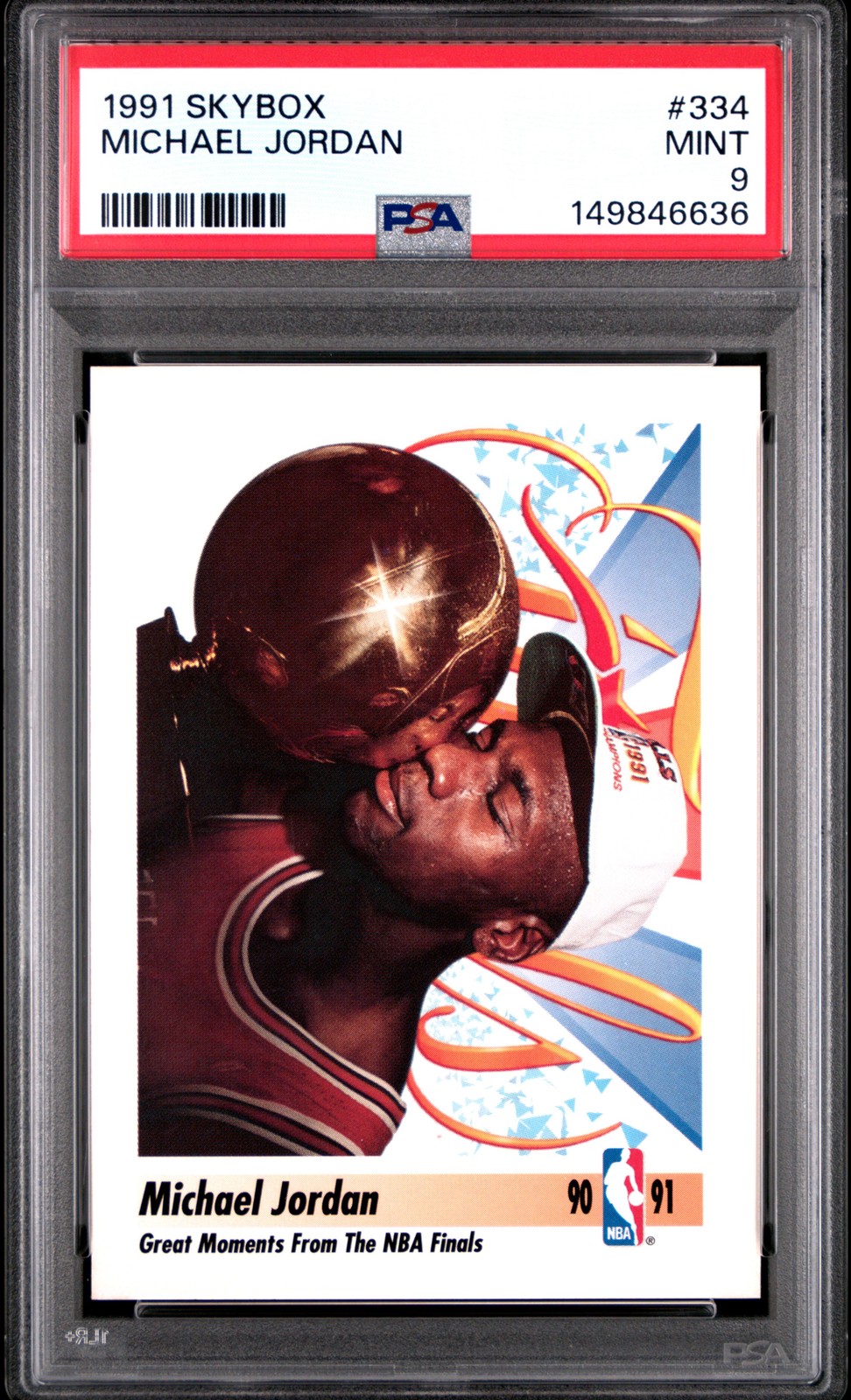 1991 SKYBOX #334 MICHAEL JORDAN PSA 9