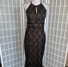 Xscape Formal Sequin Black Strap High Neck Gown Backless Dress