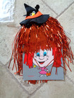 Vtg 1988 Applause Tinsel Halloween Wig Scarecrow Witch Shiny Orange Costume — photo 1